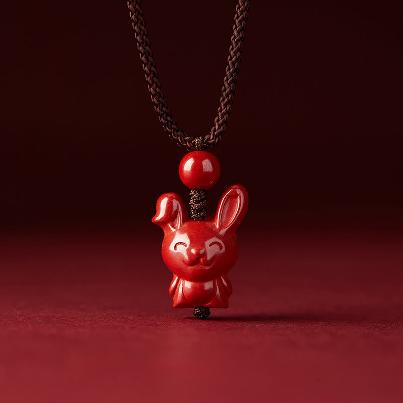 Buddha Stones Year Of The Horse Chinese Zodiac Engraved Design Cinnabar Blessing Rope Necklace Pendants - image 13