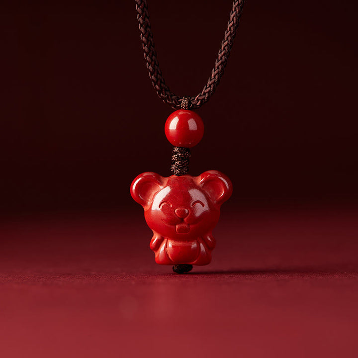 Buddha Stones Year Of The Horse Chinese Zodiac Engraved Design Cinnabar Blessing Rope Necklace Pendants - image 7