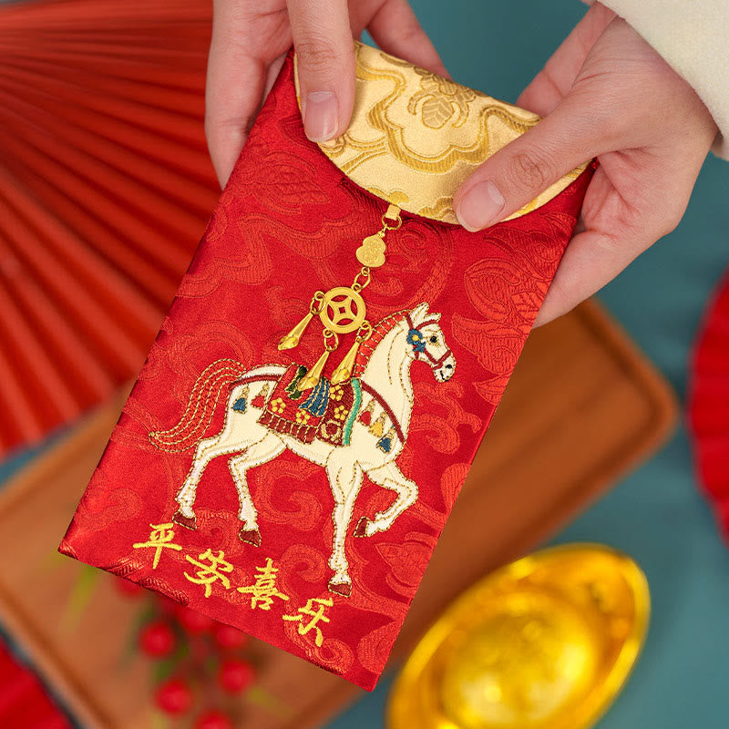 Buddha Stones Chinese Red Envelope Embroidery Peace Joy Year Of The Horse 2026 New Year - image 2