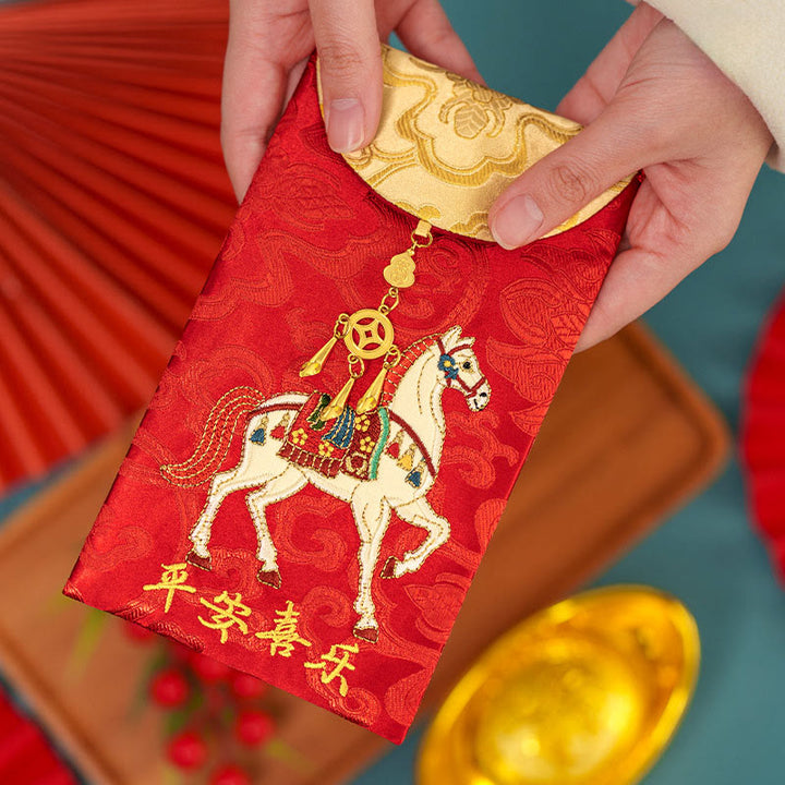 Buddha Stones Chinese Red Envelope Embroidery Peace Joy Year Of The Horse 2026 New Year - image 2