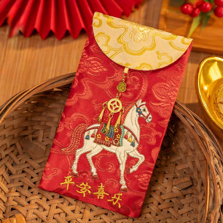 Buddha Stones Chinese Red Envelope Embroidery Peace Joy Year Of The Horse 2026 New Year - image 1