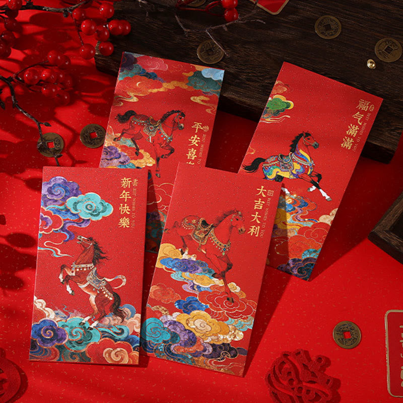 Buddha Stones Year Of The Horse 2026 New Year Blessings 6pcs Chinese Red Envelope - image 17