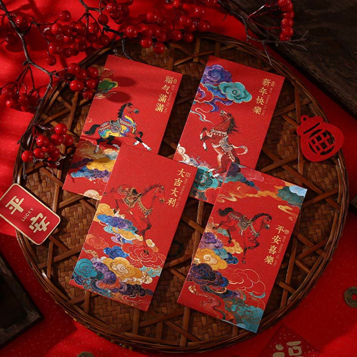 Buddha Stones Year Of The Horse 2026 New Year Blessings 6pcs Chinese Red Envelope - image 7