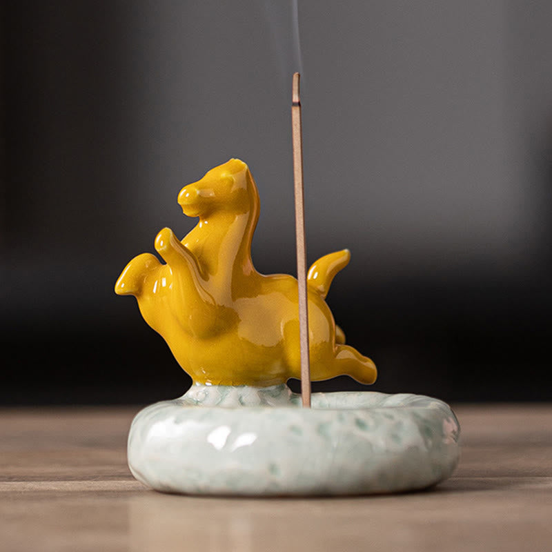 Buddha Stones Year Of The Horse 2026 New Year Home Decoration Incense Burner - Yellow Soaring Horse(7.4*7.4*7.2CM) - image 18