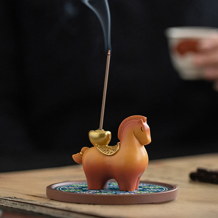 Buddha Stones Year Of The Horse 2026 New Year Ingot Attracting Wealth Home Decoration Incense Burner - image 6