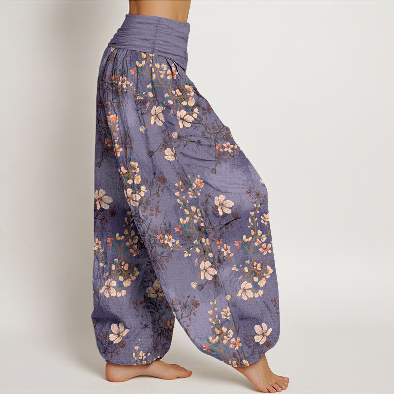 Buddha Stones Pure Cotton Cherry Blossom Women's Elastic Waist Harem Pants - image 7