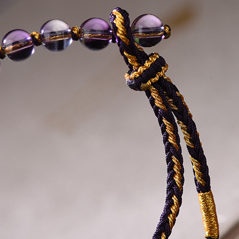 Buddha Stones Five-Emperor Coins Copper Amethyst Cinnabar Black Red String Balance Attract Fortune Bracelet - image 3