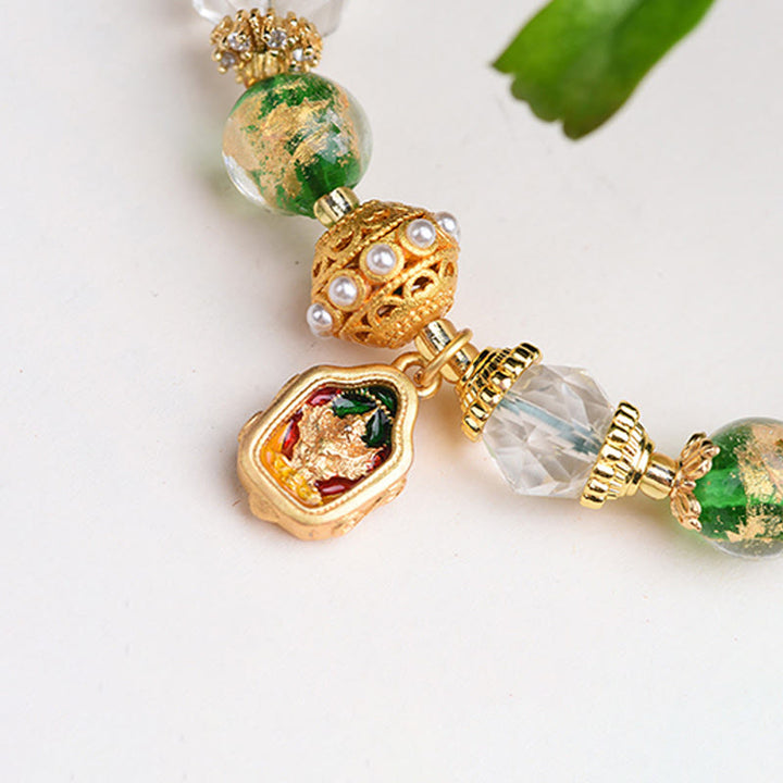 Buddha Stones Liuli Glass 925 Sterling Silver Copper Keep Away Evil Spirits Bracelet - image 13