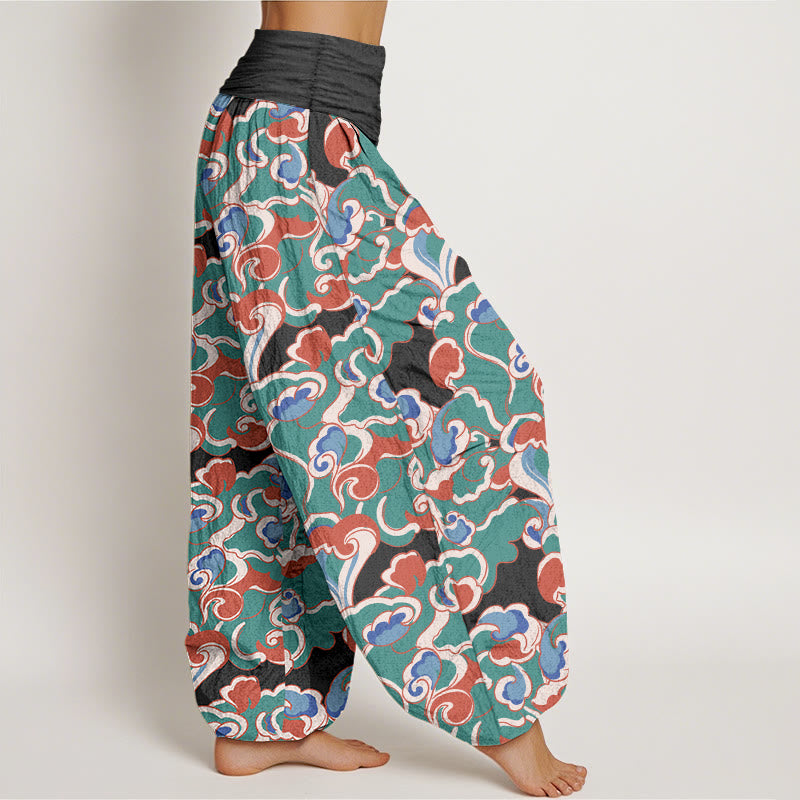 Buddha Stones Pure Cotton Small Clouds Gathered Women's Elastic Waist Harem Pants - image 7