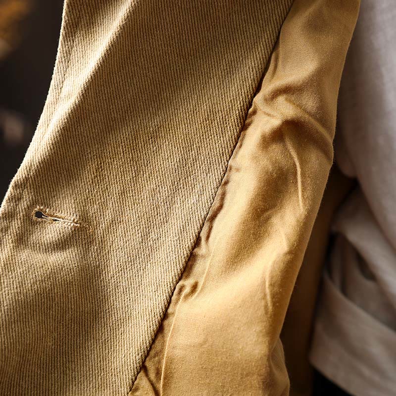 Buddha Stones Spring Fall Buttons Lapel Collar Long Sleeve Mid-length Cotton Women's Jacket With Pockets - image 6