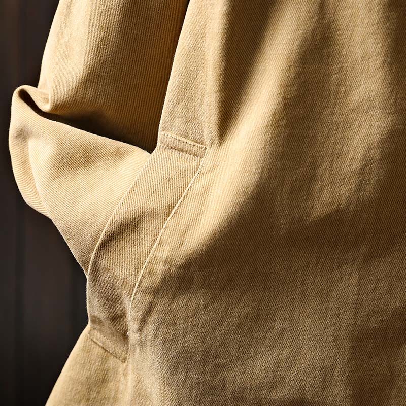 Buddha Stones Spring Fall Buttons Lapel Collar Long Sleeve Mid-length Cotton Women's Jacket With Pockets - image 7