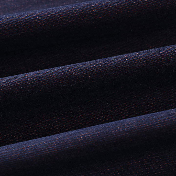 Buddha Stones Solid Lace-up Open Front Three Quarter Sleeve Jacket Men's Denim Cotton Kimono - image 10