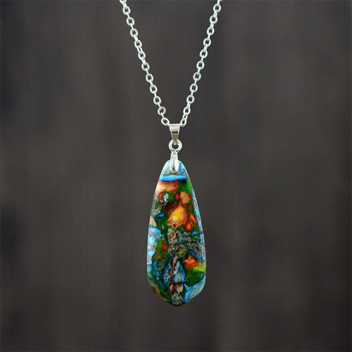 Buddha Stones Emperor Stone Happiness Necklaces Pendants - Blue Emperor Stone White Chain - image 5