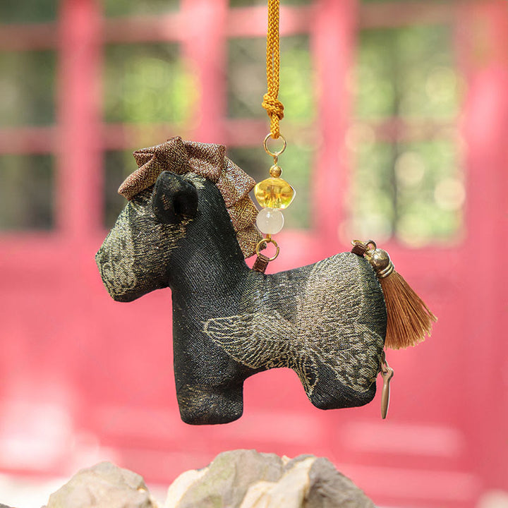 Buddha Stones Year Of The Horse Red String Tassel Embroidery Hanging Decoration - image 9