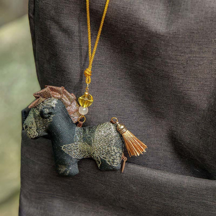 Buddha Stones Year Of The Horse Red String Tassel Embroidery Hanging Decoration - image 11