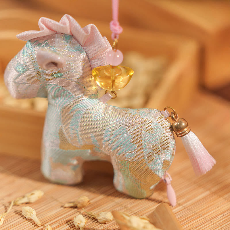 Buddha Stones Year Of The Horse Red String Tassel Embroidery Hanging Decoration - image 4