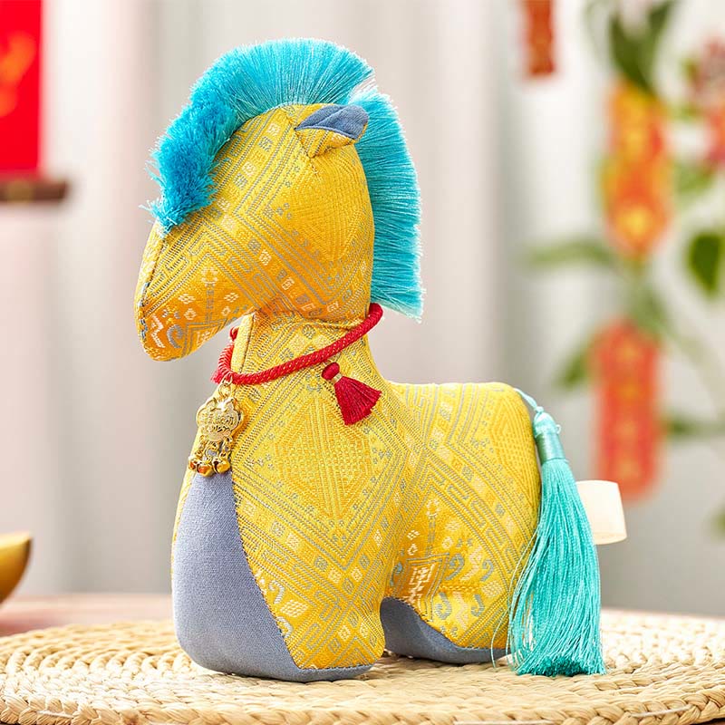 Buddha Stones Year Of The Horse Red String Embroidery Ingot Tassel Decoration - Yellow Horse - 25*20cm - image 10