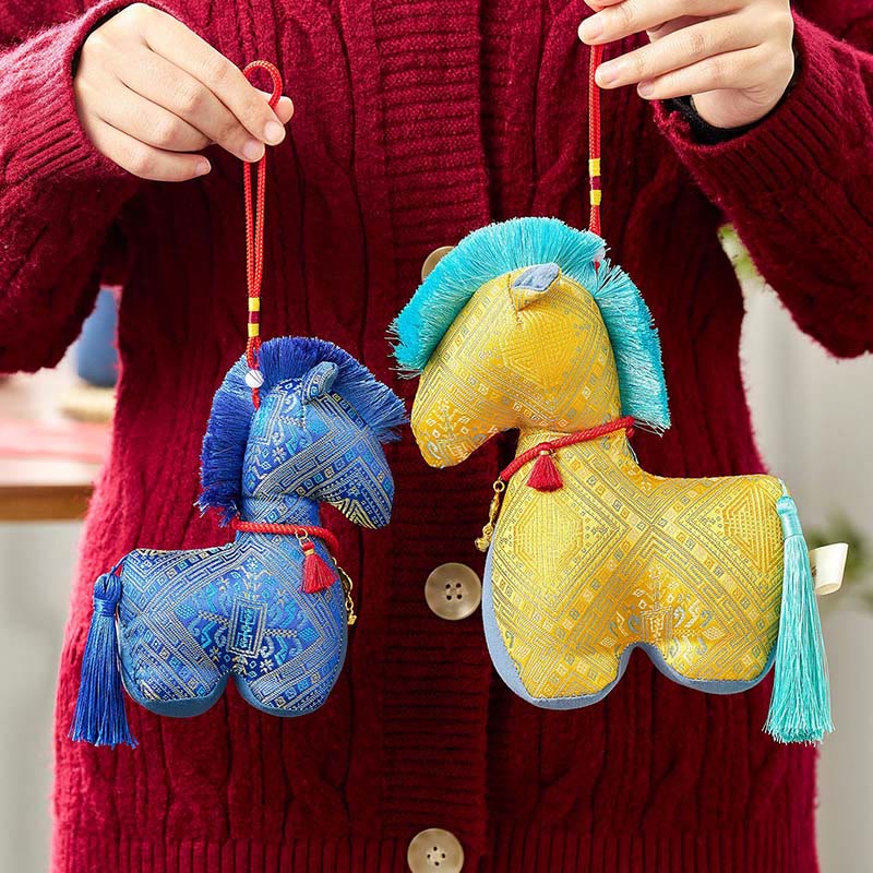 Buddha Stones Year Of The Horse Red String Embroidery Ingot Tassel Decoration - image 18