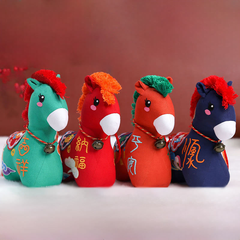 Buddha Stones Year of the Horse Copper Red String Fu Character Embroidery Prosperity Home Decoration - image 37