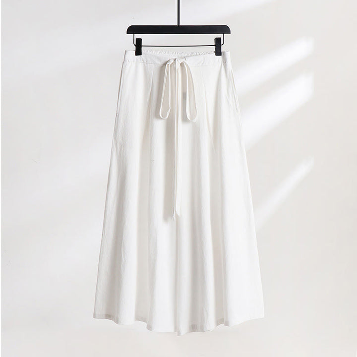 Buddha Stones 2Pcs Fall Lace-up Cotton Kimono Ankle-Length Wide Leg Pants With Pockets Men's Meditation Cloth Set - image 21