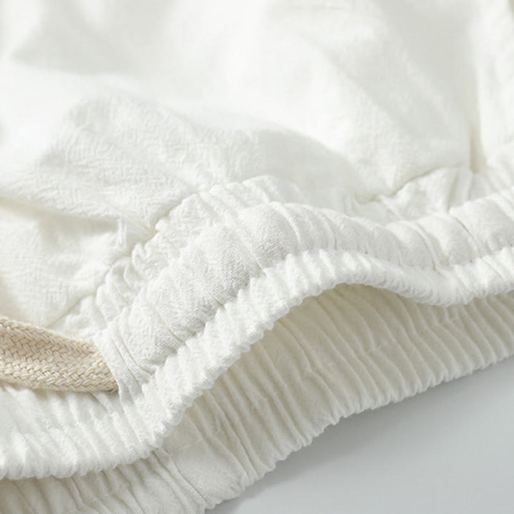 Buddha Stones 2Pcs Fall Lace-up Three Quarter Sleeve Cotton Kimono Drawstring Pants With Pockets Men's Meditation Cloth Set - image 16