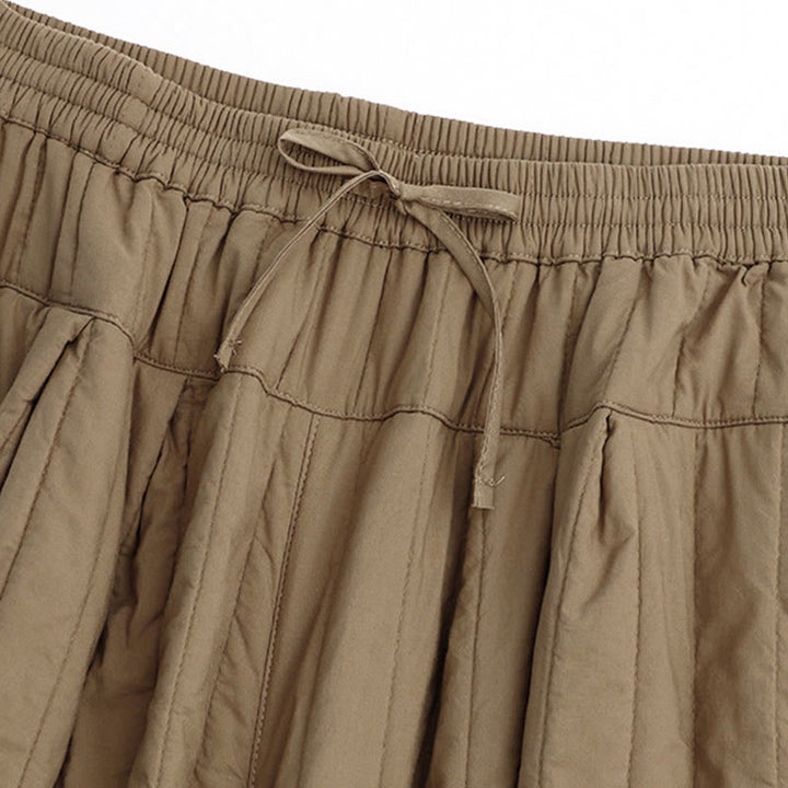 Buddha Stones Winter Plain Color Blocking Design Cotton Women's Harem Pants With Pockets - image 2