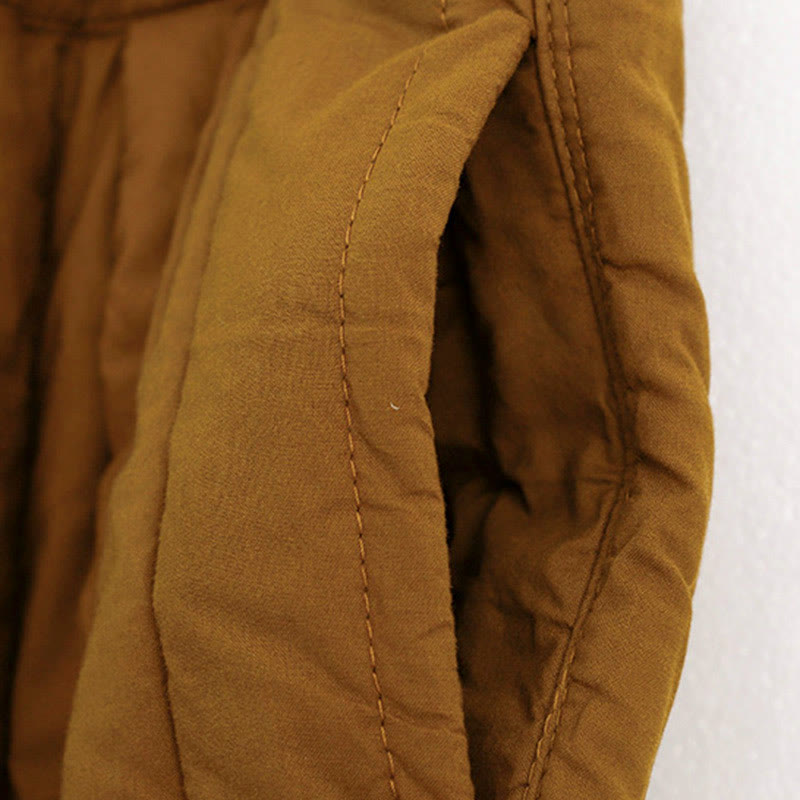 Buddha Stones Winter Plain Color Blocking Design Cotton Women's Harem Pants With Pockets - image 31