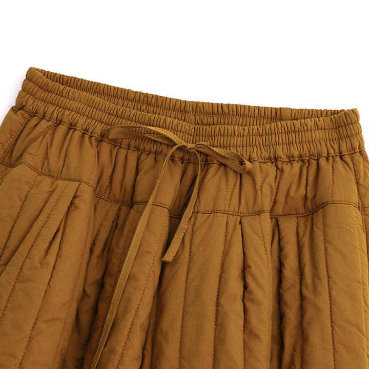 Buddha Stones Winter Plain Color Blocking Design Cotton Women's Harem Pants With Pockets - image 29