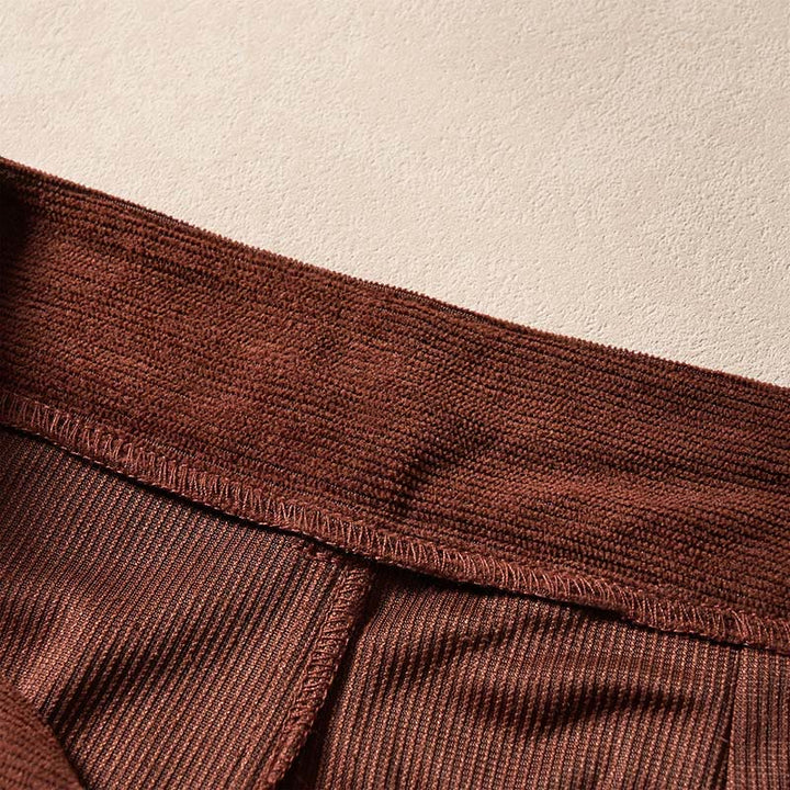 Buddha Stones Commute Solid Color Corduroy Zipper Women's Harem High Waist Pants With Pockets - image 6