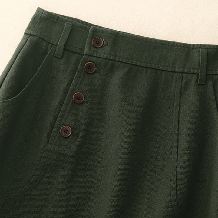 Buddha Stones Women's Plain Cotton Skirt With Pockets - image 5