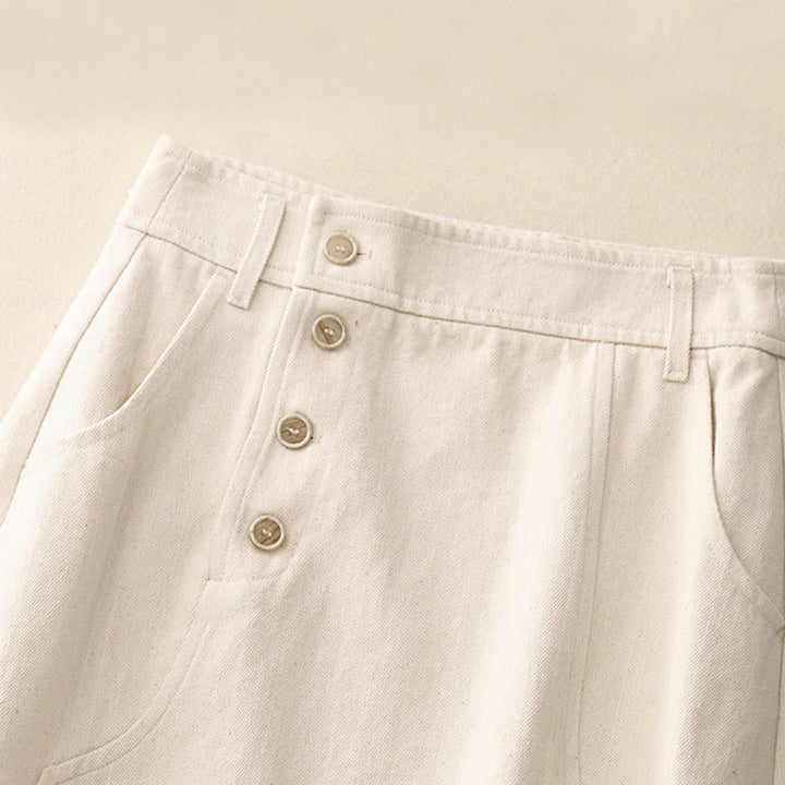 Buddha Stones Women's Plain Cotton Skirt With Pockets - image 9