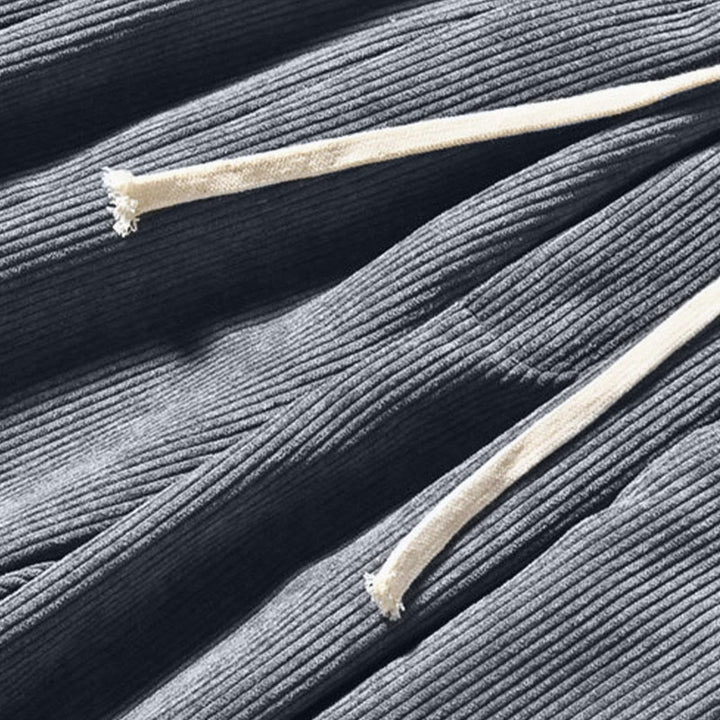 Buddha Stones Retro Men's Plain Fleece-Lined Corduroy Simple Design Harem Pants With Pockets - image 29