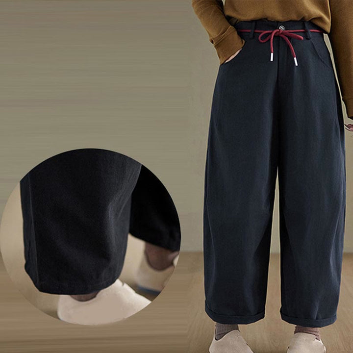 Buddha Stones Plain Cotton Casual Women's 7-8 Length Pants With Pockets - image 6