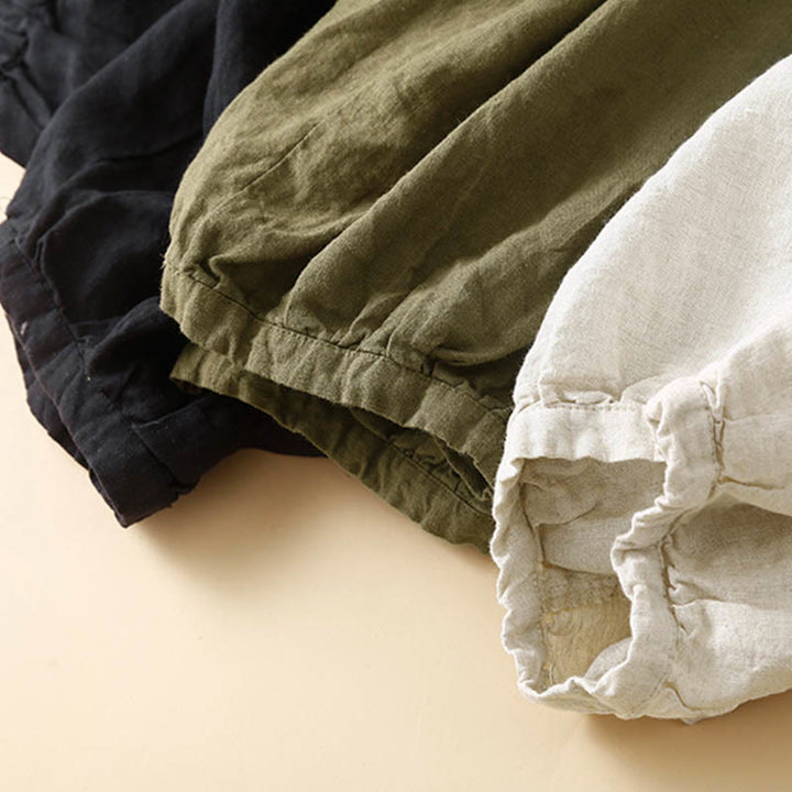 Buddha Stones Commute Women's Plain Harem Capri Cotton Pants With Pockets - image 19