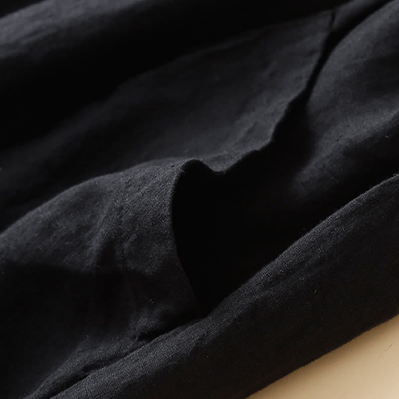 Buddha Stones Commute Women's Plain Harem Capri Cotton Pants With Pockets - image 8