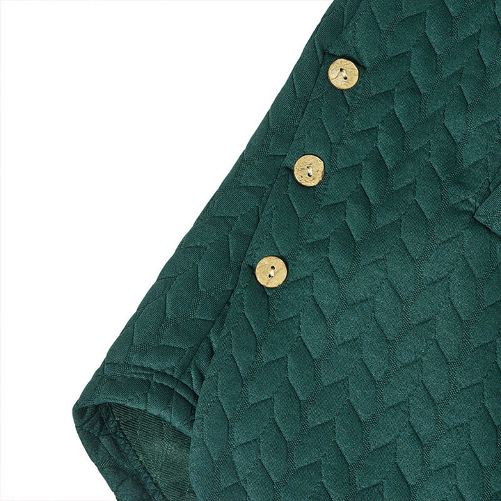 Buddha Stones Fall Wheat Ear Pattern Mid-length Design Women's Long Sleeve Hooded Coat With Pockets - image 12