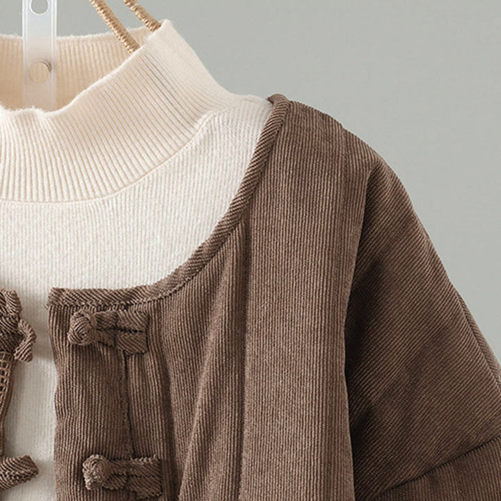 Buddha Stones Simple Plain Frog-Button Women's Cotton Long Sleeve Jacket - image 3