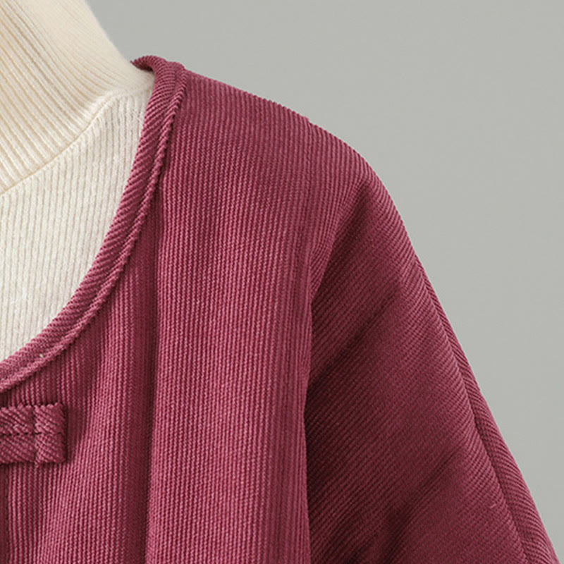 Buddha Stones Simple Plain Frog-Button Women's Cotton Long Sleeve Jacket - image 16