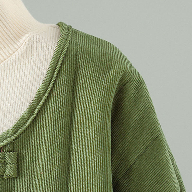 Buddha Stones Simple Plain Frog-Button Women's Cotton Long Sleeve Jacket - image 12