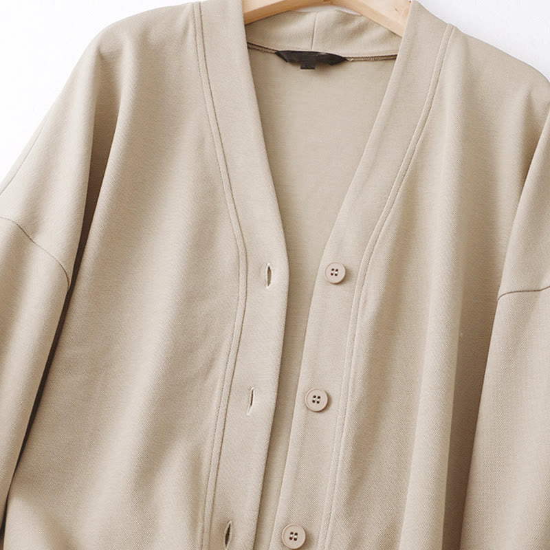 Buddha Stones Plain Buttons Women's Cotton Long Sleeve Jacket - image 7