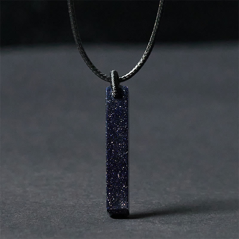 Buddha Stones Black Obsidian Blue Sandstone Transformation Necklace Pendant - Blue Sandstone - image 6