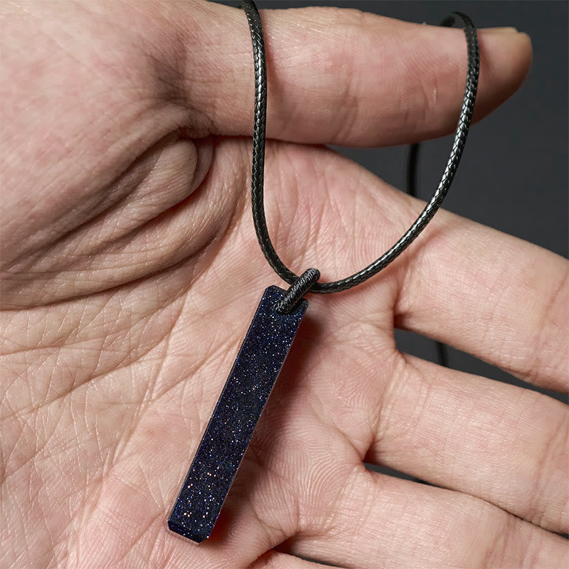 Buddha Stones Black Obsidian Blue Sandstone Transformation Necklace Pendant - image 9