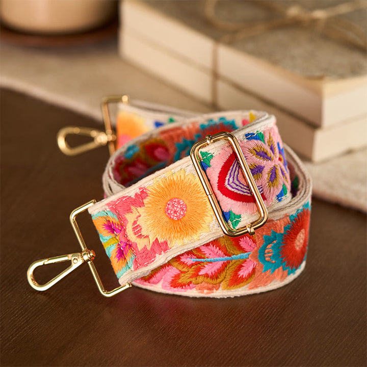 Buddha Stones Multicolor Flower Embroidery Adjustable Handbags Crossbody Shoulder Bag Straps - image 13