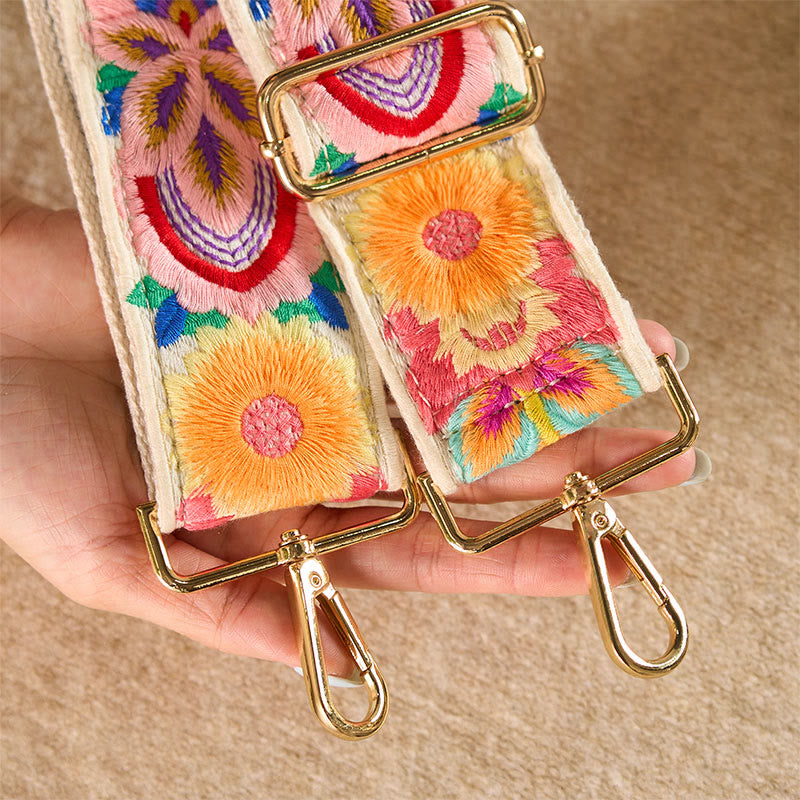 Buddha Stones Multicolor Flower Embroidery Adjustable Handbags Crossbody Shoulder Bag Straps - image 16