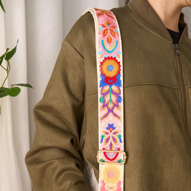 Buddha Stones Multicolor Flower Embroidery Adjustable Handbags Crossbody Shoulder Bag Straps - image 18