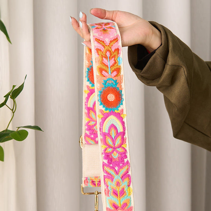 Buddha Stones Multicolor Flower Embroidery Adjustable Handbags Crossbody Shoulder Bag Straps - image 11
