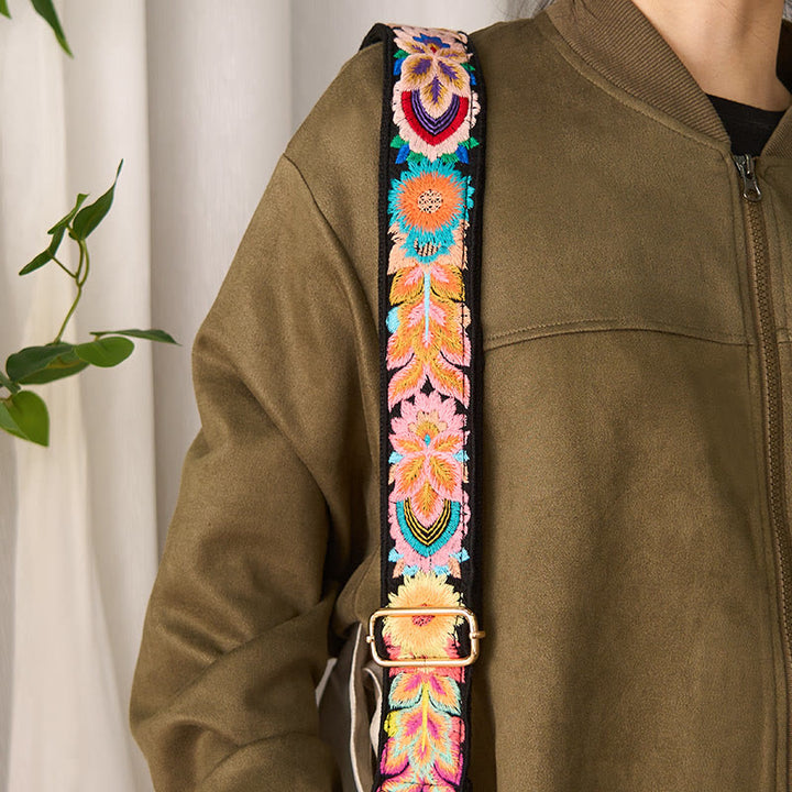 Buddha Stones Multicolor Flower Embroidery Adjustable Handbags Crossbody Shoulder Bag Straps - image 8