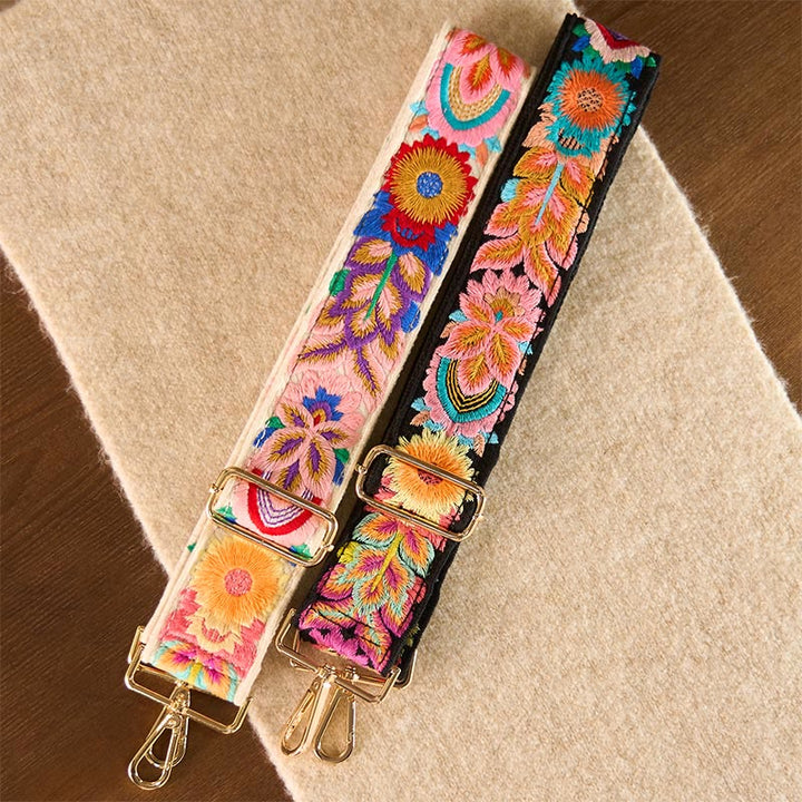 Buddha Stones Multicolor Flower Embroidery Adjustable Handbags Crossbody Shoulder Bag Straps - image 1