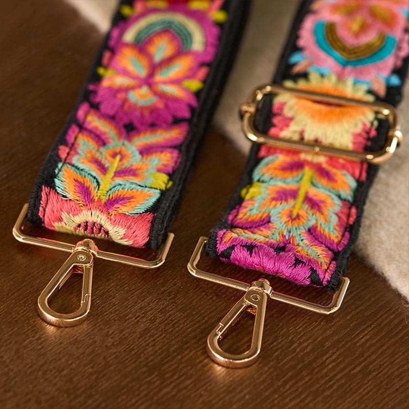 Buddha Stones Multicolor Flower Embroidery Adjustable Handbags Crossbody Shoulder Bag Straps - image 7