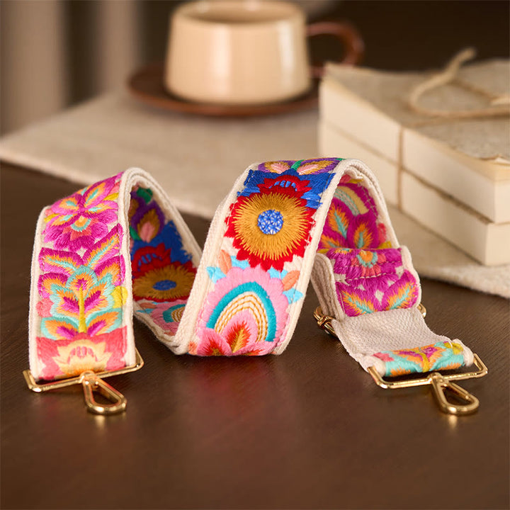 Buddha Stones Multicolor Flower Embroidery Adjustable Handbags Crossbody Shoulder Bag Straps - image 14